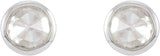 14K White 1/8 CTW Rose-Cut Natural Diamond Bezel-Set Earrings