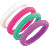 Set of 4 Pastel-Colored Comfort-Fit Silicone Bands Size 5