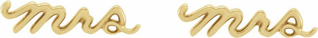 14K Yellow Gold Mrs Earrings