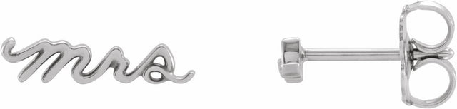 14K White Gold Mrs Earrings