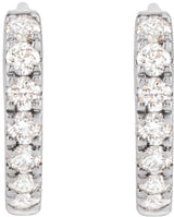 14K White Gold 1/5 CTW Lab-Grown Diamond 10 mm Hoop Earrings