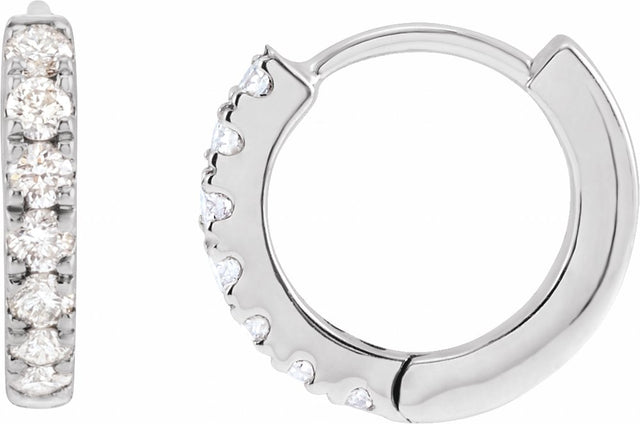 14K White Gold 1/5 CTW Lab-Grown Diamond 10 mm Hoop Earrings