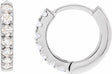 14K White Gold 1/5 CTW Lab-Grown Diamond 10 mm Hoop Earrings