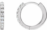 14K White Gold 1/5 CTW Lab-Grown Diamond 12 mm Hoop Earrings