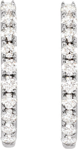 14K White Gold 1/4 CTW Lab-Grown Diamond 14 mm Hoop Earrings
