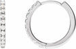 14K White 1/4 CTW Lab-Grown Diamond 14 mm Hoop Earrings