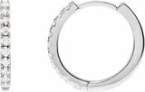 14K White Gold 1/4 CTW Lab-Grown Diamond 14 mm Hoop Earrings