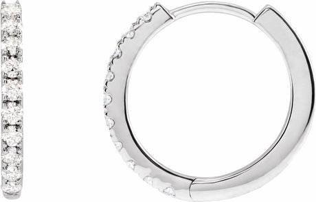 14K White Gold 1/4 CTW Lab-Grown Diamond 14 mm Hoop Earrings