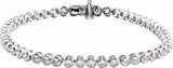 14K White Gold 3 1/2 CTW Lab-Grown Diamond Bezel-Set 7" Bracelet