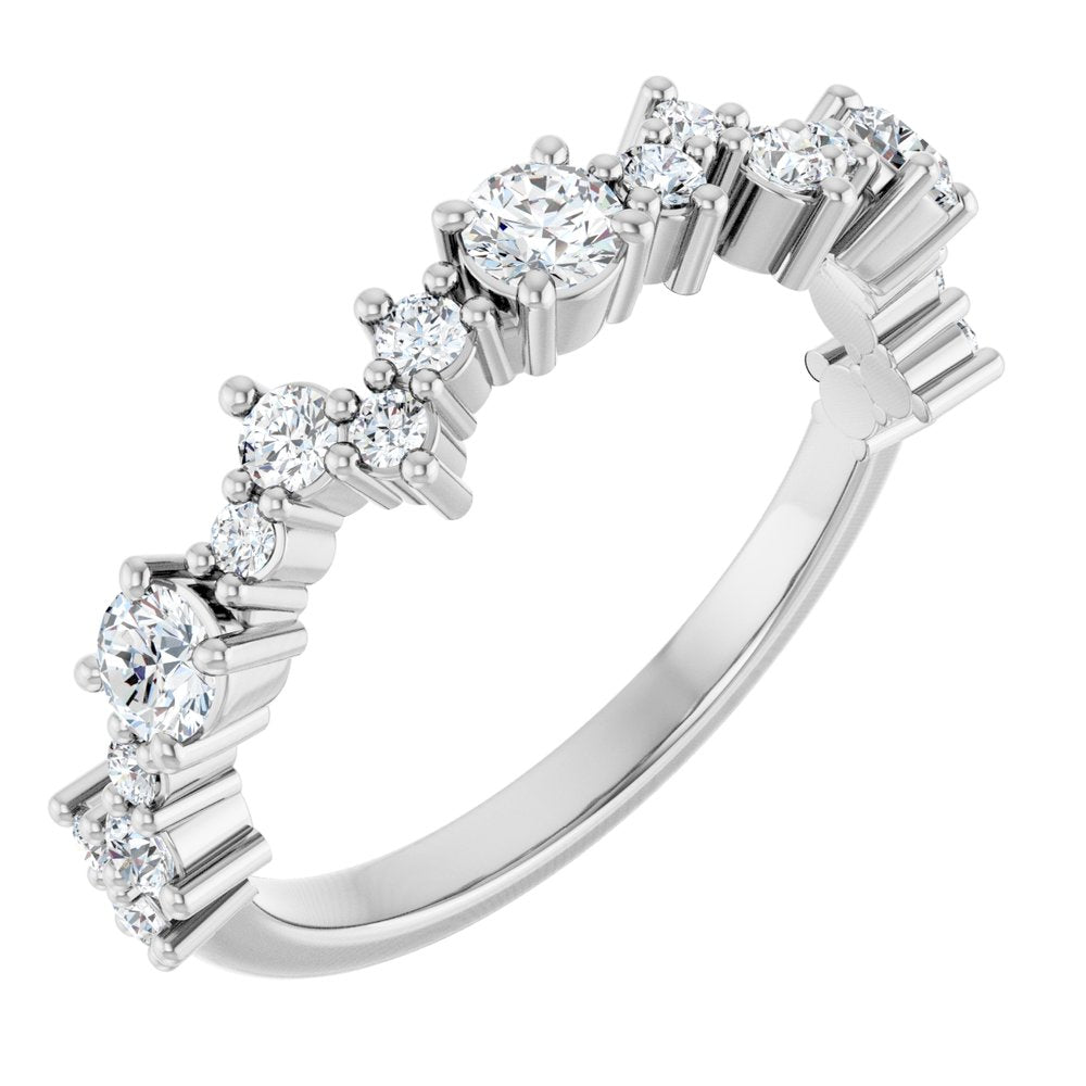 14K White 1/2 CTW Lab-Grown Diamond Anniversary Band