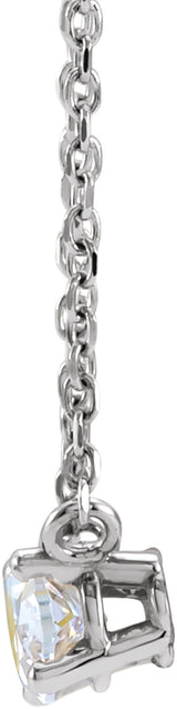 14K White Gold 1/4 CTW Lab-Grown Diamond Solitaire 16-18" Necklace