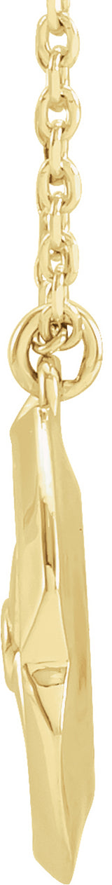 14K Yellow Gold .01 CT Natural Diamond Star 16-18" Necklace