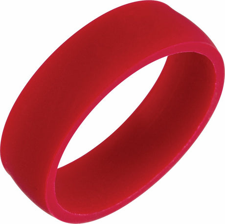 Maroon Silicone 7 mm Comfort-Fit Half Round Band Size 7