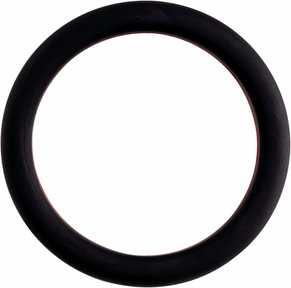 Black with Red Stripe Silicone 8 mm Comfort-Fit Half Round Band Size 8