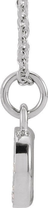 14K White Gold .05 CTW Natural Diamond Petite Initial D 16-18" Necklace