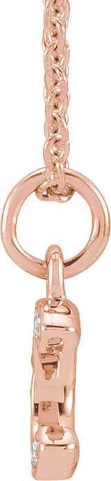14K Rose Gold .04 CTW Natural Diamond Petite Initial C 16-18" Necklace