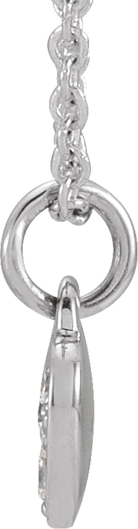 14K White Gold .06 CTW Natural Diamond Petite Heart 16-18" Necklace