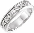 14K White Gold 5.5 mm Claddagh Comfort-Fit Flat Band Size 7