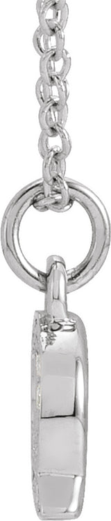 14K White Gold .05 CTW Natural Diamond Petite Initial Q 16-18" Necklace