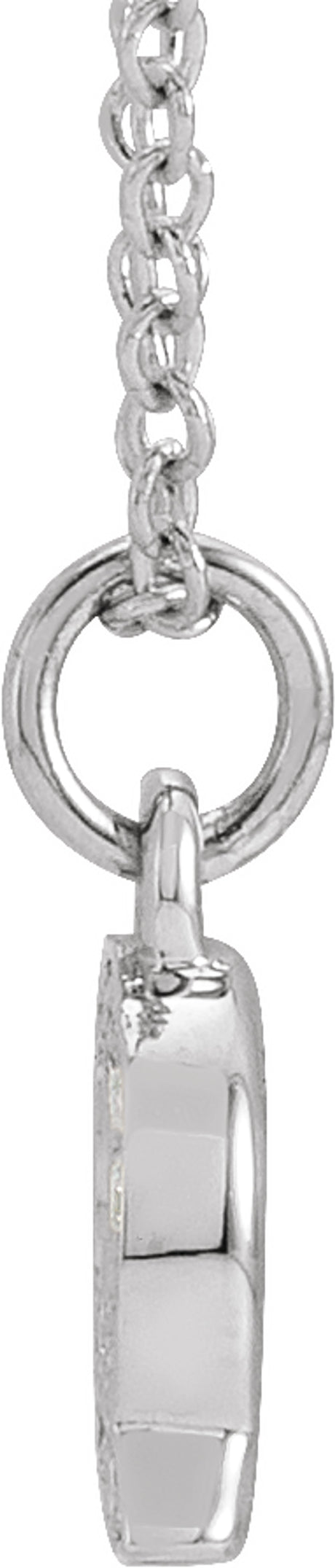 14K White Gold .05 CTW Natural Diamond Petite Initial Q 16-18" Necklace