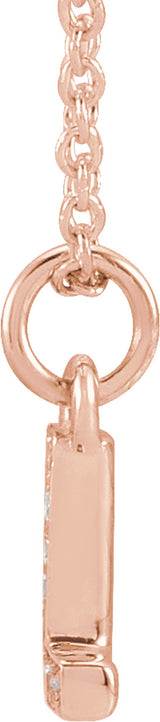 14K Rose .03 CTW Natural Diamond Petite Initial L 16-18" Necklace