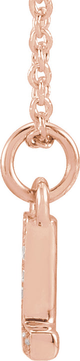 14K Rose Gold .03 CTW Natural Diamond Petite Initial L 16-18" Necklace