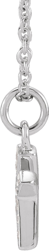 14K White .045 CTW Natural Diamond Petite Initial K 16-18" Necklace