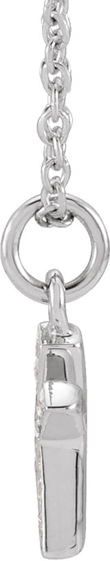 14K White Gold .045 CTW Natural Diamond Petite Initial K 16-18" Necklace