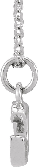 14K White Gold .05 CTW Natural Diamond Petite Initial G 16-18" Necklace