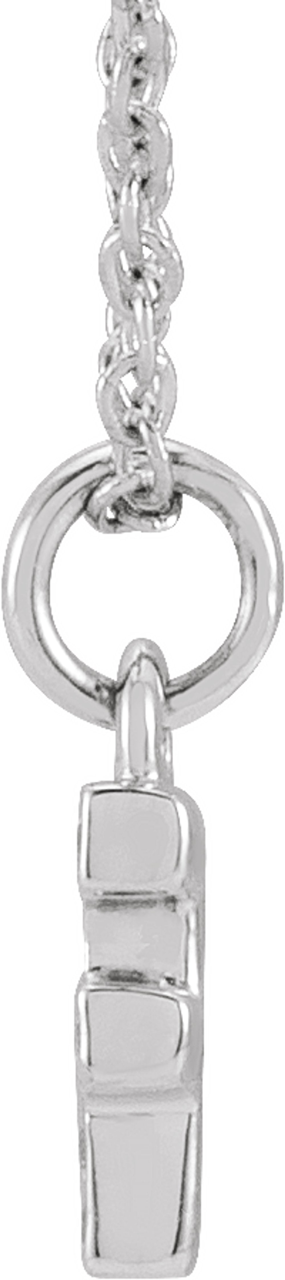 14K White .04 CTW Natural Diamond Petite Initial F 16-18" Necklace