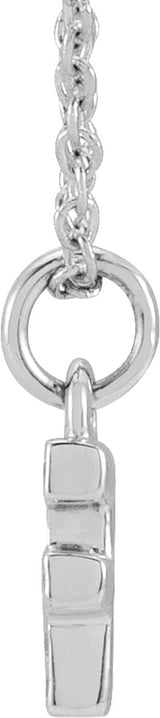 14K White .04 CTW Natural Diamond Petite Initial F 16-18" Necklace