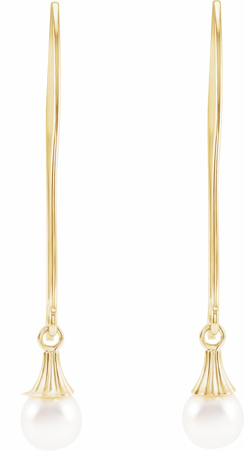 14K Yellow Gold Cultured Akoya Pearl Earrings