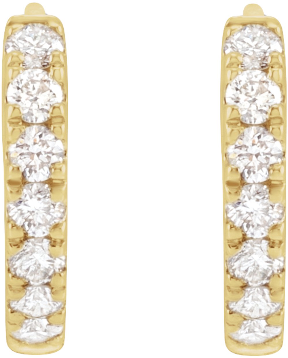 14K Yellow Gold 1/5 CTW Lab-Grown Diamond 10 mm Hoop Earrings