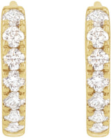 14K Yellow Gold 1/5 CTW Lab-Grown Diamond 10 mm Hoop Earrings