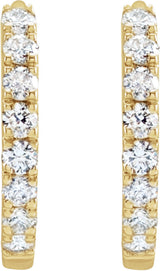 14K Yellow Gold 1/5 CTW Lab-Grown Diamond 12 mm Hoop Earrings