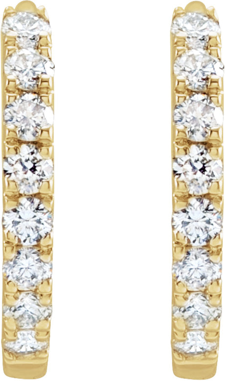 14K Yellow Gold 1/5 CTW Lab-Grown Diamond 12 mm Hoop Earrings