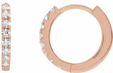14K Rose Gold 1/5 CTW Lab-Grown Diamond 12 mm Hoop Earrings