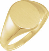 14K Yellow Gold 14.6x12.1 mm Oval Signet Ring
