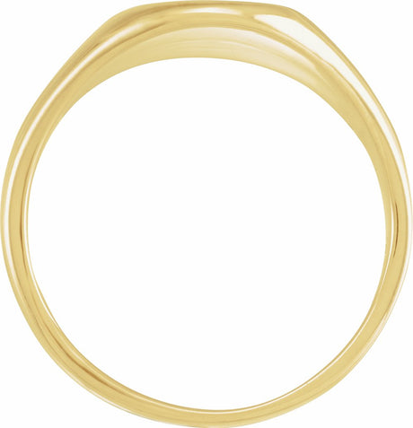 10K Yellow 14.6x12.1 mm Oval Signet Ring