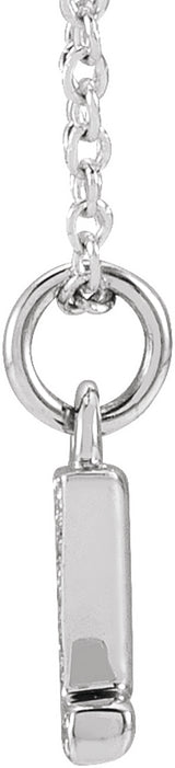 14K White Gold .03 CTW Natural Diamond Petite Initial Z 16-18" Necklace