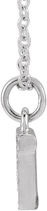 14K White Gold .03 CTW Natural Diamond Petite Initial T 16-18" Necklace