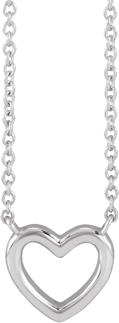 Sterling Silver Heart 18" Necklace