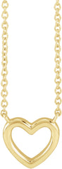 14K Yellow Gold Heart 18" Necklace