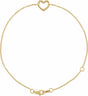 14K Yellow Gold Heart 6 1/2-7 1/2" Bracelet