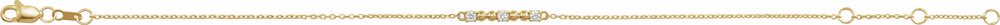 14K Yellow 1/10 CTW Natural Diamond Beaded Bar 6 1/2-7 1/2" Bracelet