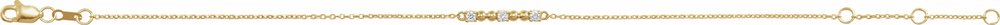 14K Yellow Gold 1/10 CTW Natural Diamond Beaded Bar 6 1/2-7 1/2" Bracelet