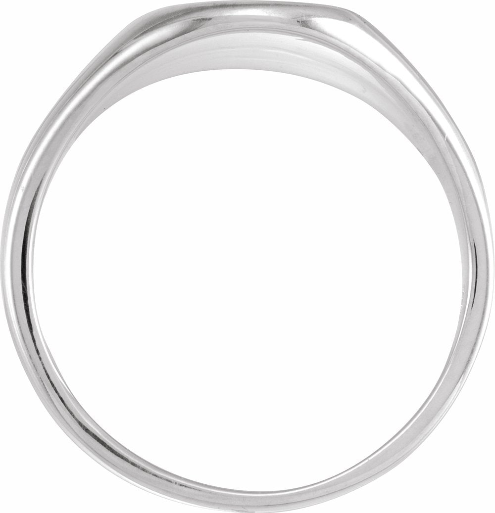 Sterling Silver 14.6x12.1 mm Oval Signet Ring