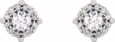 14K White 1/3 CTW Natural Diamond Halo-Style Earrings