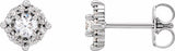 14K White Gold 1/6 CTW Natural Diamond Halo-Style Earrings