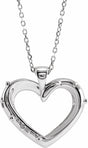 Sterling Silver Rosary Heart 16-18" Necklace